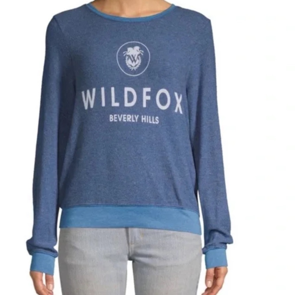 Wildfox Navy Blue Logo Sweater